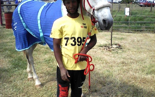 Die wenner van die 80km perderit, Kieth Aychen en die perd Latief 